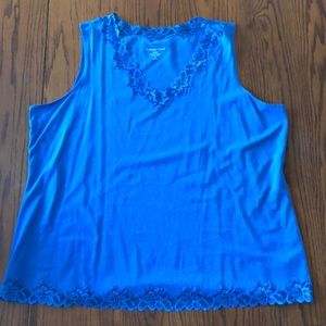 Coldwater Creek sleeveless shirt with lace.